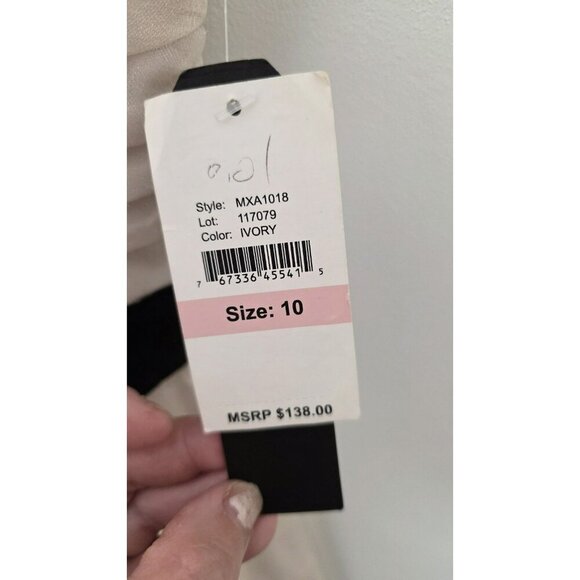 MISS SIXTY M60 Mini DRESS SIZE 10 CREAM BLACK ACCENTS Wedding Guest Shower NWT - Picture 7 of 14